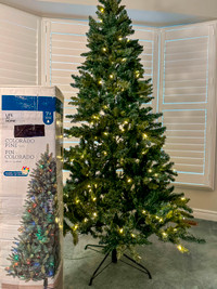 7FT Colorado Pine Christmas Tree, 200 Colour Changing LED Lights