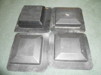 4 black plastic roof vents