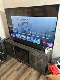 75inch LG tv..stand/fire place less then yr old
