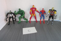 *C* MARVEL SPIDER-MAN SHOCKER VENOM IRON MAN HULK FIGURINES LOT