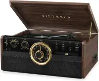 Victrola 7-in-1 Nostalgic Bluetooth/CD/Cassette/Turntable - NEW