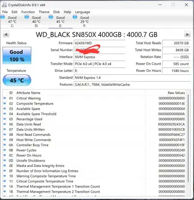 WD Black 4TB SN850X NVMe Gen4 PCIe, M.2 2280, WDS400T2X0E, View more