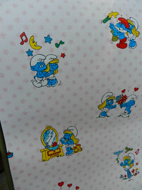 4 Vintage Toy Kids Room Retro SMURFS +Collector WallPaper