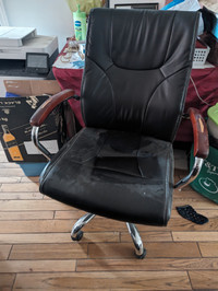 Black leather desk chair