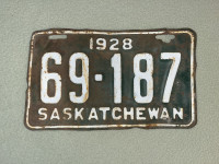 Saskatchewan License Plate 1928