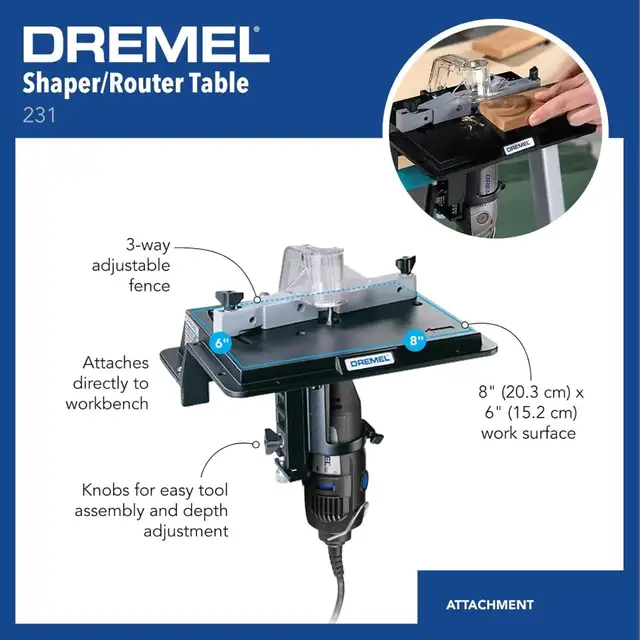 Dremel Shaper/Router Table. Rotary Tool Wood Working Attachment in Power Tools in Edmonton - Image 4