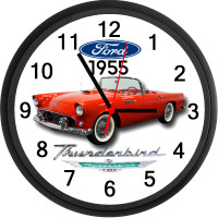 1955 Ford Thunderbird Convertible (Torch Red) Custom Wall Clock