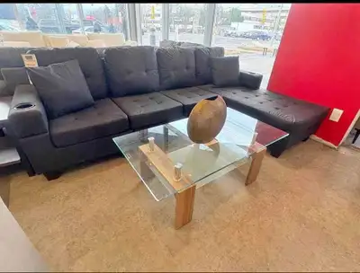 LEATHER SOFA SECTIONAL 4 Seater L Shaped Sectional Sofa Couch, View more