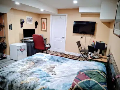 Fully furnished room for rent in high elegant basement. Fully furnished. Griffiths and Delaney drive...