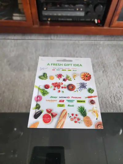 Selling a gift card to Sobeys/Safeway with $100 on it for $75 Its a corporate gift card so it works...