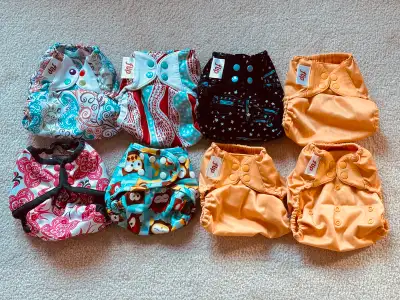 Barely used cloth diaper covers in like new condition. No delamination or signs of wear at all. Thes...