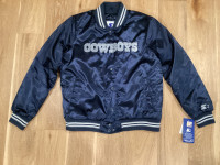 NWT Women's Dallas Cowboys Starter Varsity Lover Satin Jacket