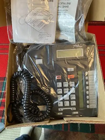2 NEW (old stock tested) phones for Norstar system T-7208 black , 1 new liberation headset w/amplifi...
