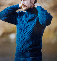 Men's Merino Wool 100%  sweater zip neck made in Ireland.