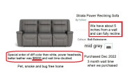 grey leather power reclining sofa