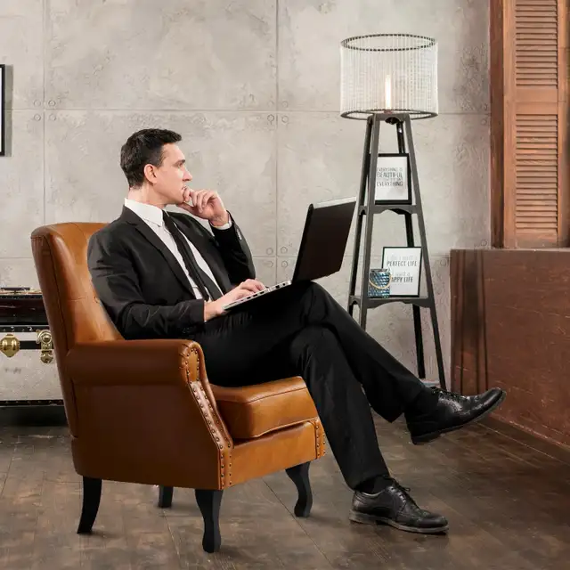 Mid-Century Modern Accent Chair, PU Leather Living Room in Chairs & Recliners in Markham / York Region - Image 7