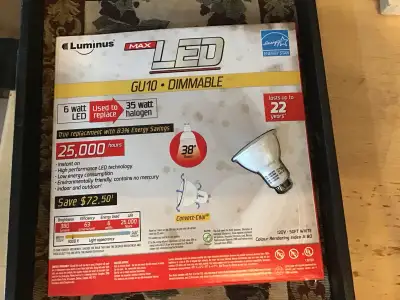Luminus MAX LED GU10 Dimmable 120V Soft White (38 degree beam), View more