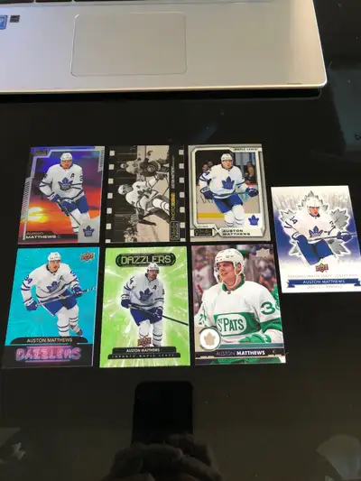 Auston Matthews OPC platinum and upper deck card lot mint cond, View more