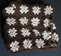 New brown & beige 32 x 64-inch hand-crocheted afghan throw
