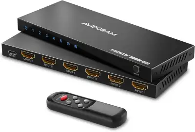 HDMI 2.1 Switch 8K 60Hz, AVIDGRAM HDMI Switcher 5 in 1 Out, View more