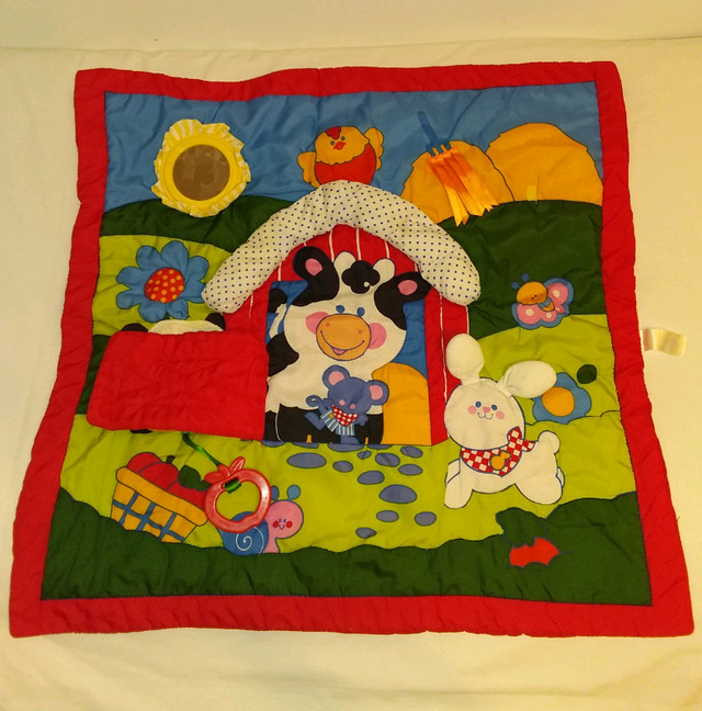 Vintage 1993 Fisher Price Farm Baby Activity Blanket Play Mat in Toys & Games in Truro - Image 3