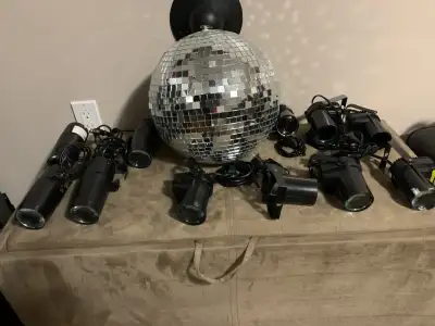 DJ Light accessories (Mirror Ball & Pin spots), View more