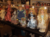 Porcelan Dolls in Acrylic Display Cases