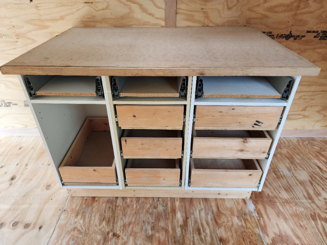 Wood Basement Garage Man Cave Cabinet W 3 Soft Closing Slides in Cabinets & Countertops in Windsor Region