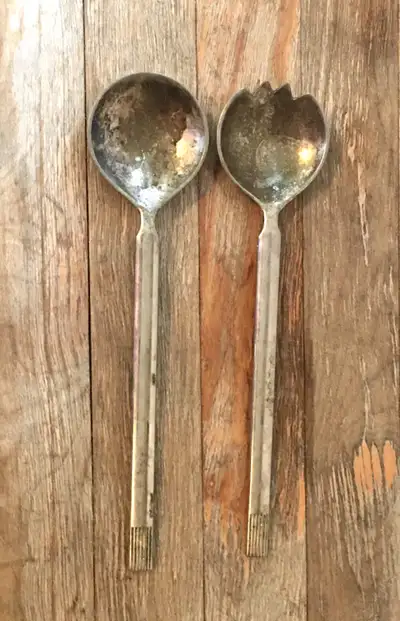 Birks EP Zinc Silver Primerose Pattern Salad Servers, View more