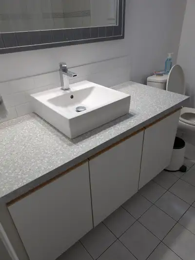 Ikea Kitchen or Bathroom Countertop and non-Ikea Vanity, View more