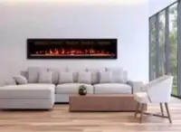 Fireplace Valux-home 74 in 750/1500W Recessed & Wall Mounted Ele