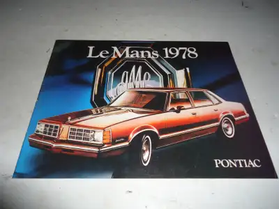 1978 Pontiac LeMans Sales Brochure. Like New. See Pictures. 19 Pages. Includes Grand Am, Grand LeMan...