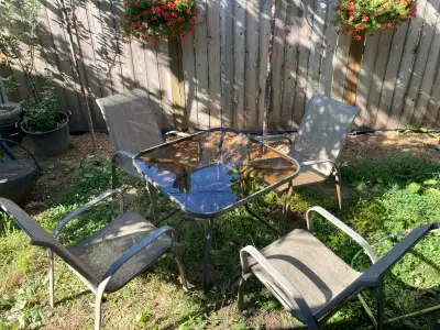 Outdoor dining set with table and 5 chairs, View more