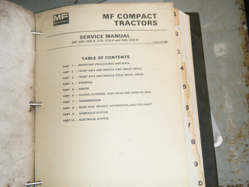 Used, Massey Ferguson 205, 210, 220 Compact Tractor Service Manual for sale  