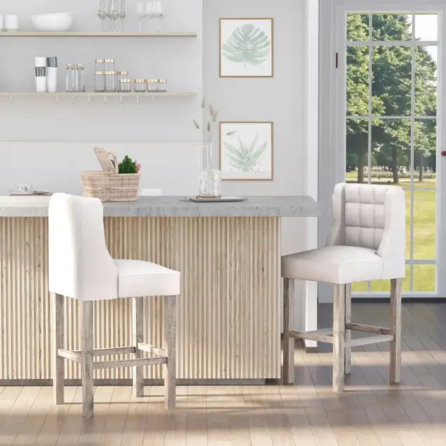 Modern Counter Bar Stool Tufted Upholstered Counter Chair for in Chairs & Recliners in Markham / York Region - Image 10