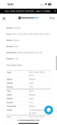 Nissan juke turbo OEM 