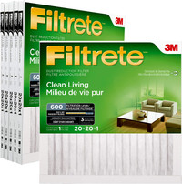 6 pack of Filtrete Furnace Filters 20x20x1in NEW