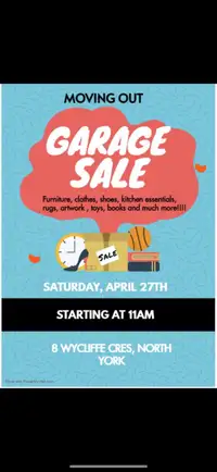 Garage sale /moving out 
