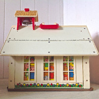Vintage 1971 Collection Jouet FISHER PRICE USA. Petite école