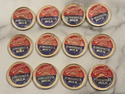“Vintage Cornwallis Dairy, Kentville, NS, Bottle Caps” , View more