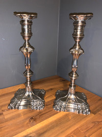 Pair of Edwardian English Sterling Silver Candlesticks