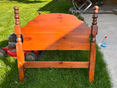 Twin size headboard and footboard - solid wood. Queen- size headboard. All 3 pieces for 20$.