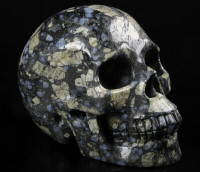 Huge 5.0" Llanite Crystal Skull! Hand carved, realistic.