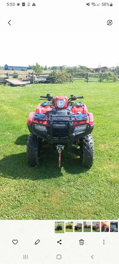 2022 Honda Foreman 4x4 520 Great four wheeler low km, it has 124km on it basically brand new, its in...