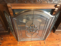 Fireplace Screen- bevelled glass- 3 panel