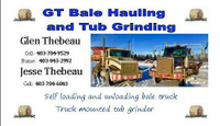 Round Hay or Straw Bale Hauling and Tub Grinding