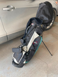 Golf clubs with stand up bag