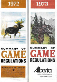 Rare Alberta Summary of Game Regulations brochures