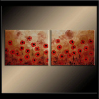 Soak Up the Sun 40”x16” Poppy Original Fine Art Poppies Painting