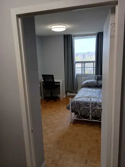 Looking for a male roommate. No pets. Bedroom is furnished with a bed, desk, dresser and a TV is als...